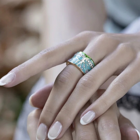 Pretland Tree of Life Opal Ring Size 7 - Picture 2 of 7
